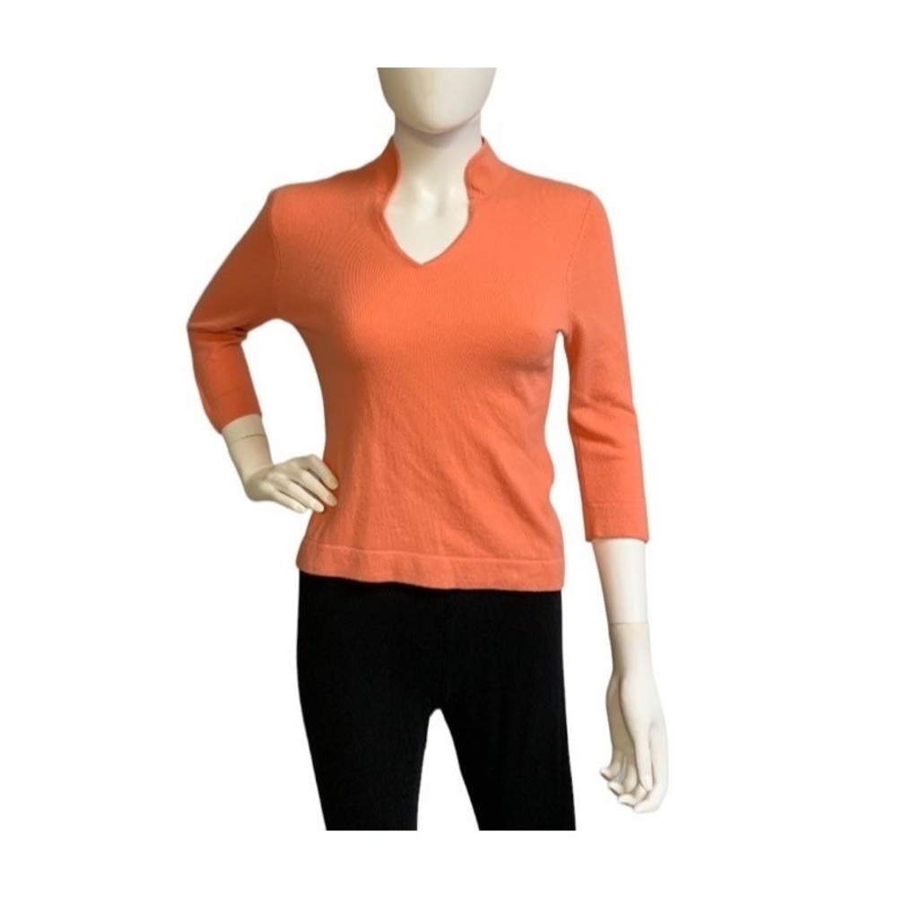 Geneva Petite 100% Cashmere V-Neck Sweater Size S
